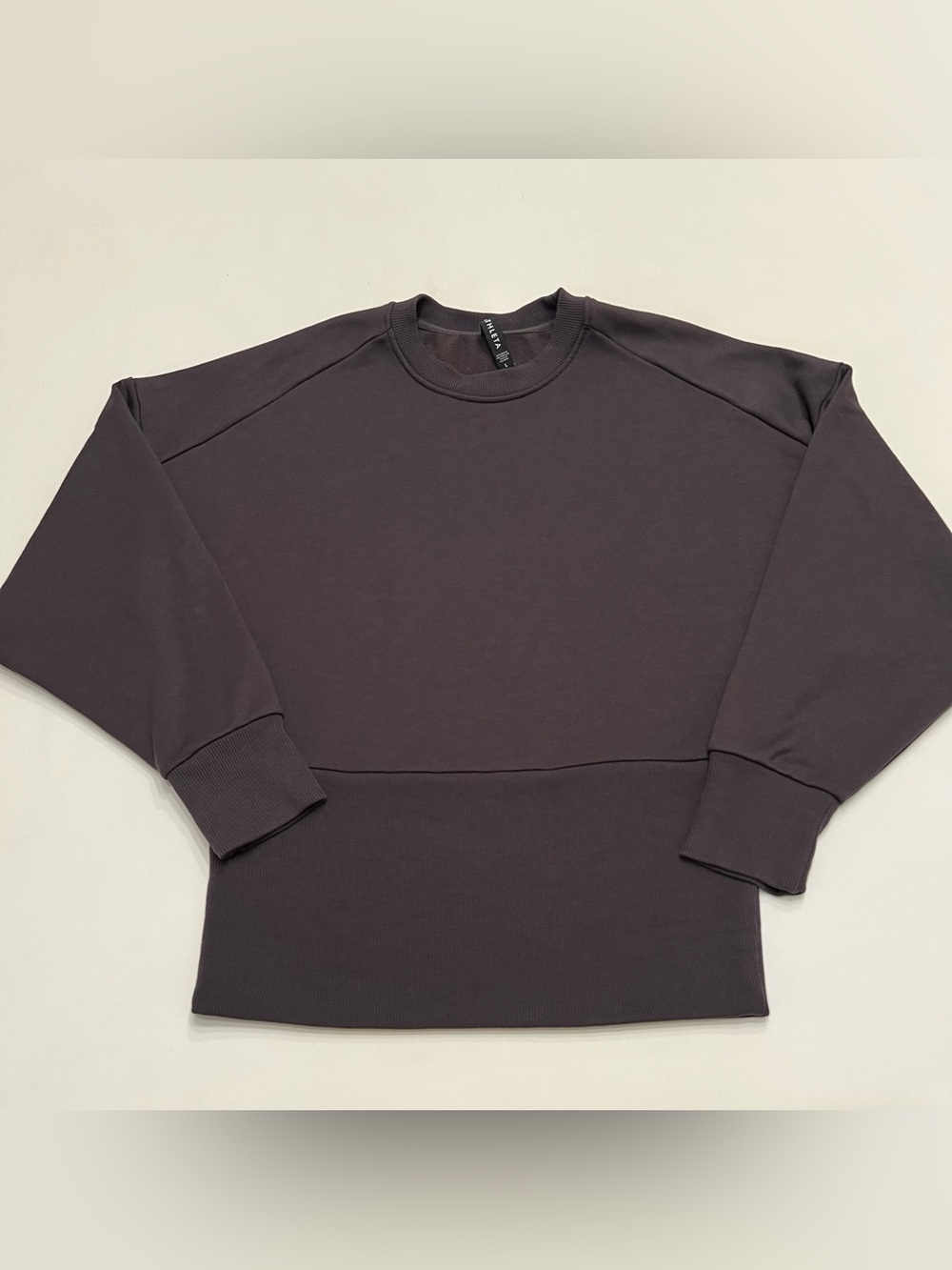 Athleta Oversized Crewneck Pullover Sweater Sz Large Ribbed Hem Sleeves